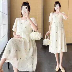 여름 신축성 롱스커트 하객룩 편한원피스