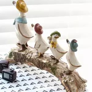 거실 현관 테이블 인테리어 오리 가족 마블 장식 소품