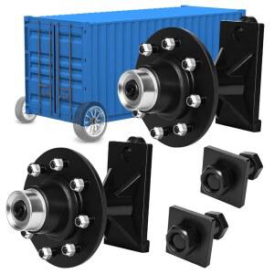 아테실러 컨테이너 휠 8 러그 축 20피트 및 40피트 빈 이동용 8x6 5 볼트 온 스핀들 키트 액세서리 2팩