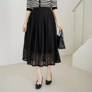 [마담4060]엄마옷 마담4060 펀칭레이스플리츠스커트 중년여성 데일리 치마 -RSK2603007-