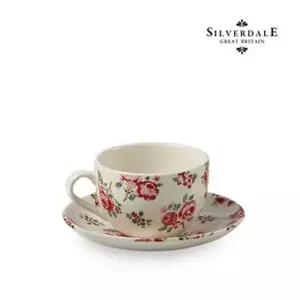 (사은품)실버데일 빈티지 핑크로즈 도자기 커피