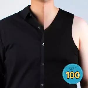 남자 V넥 심리스 이너나시 블랙 100