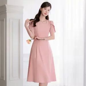 XXL까지) 아미담 스트랩 튤립소매 플레어 원피스 여름 하객룩 오피스룩 모임룩 격식룩 빅사이즈