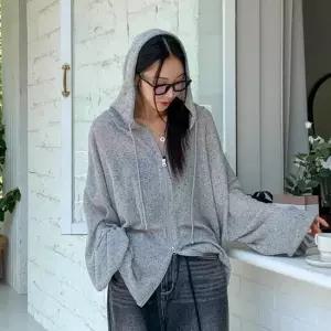 여자 봄 여름 간절기 시원한 면린넨 루즈핏 후드집업