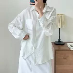 여자 빅사이즈 솔리드 포켓 루즈핏 오피스룩 봄 셔츠