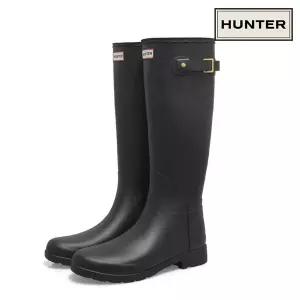 [헌터] 우먼스 리파인드 골드 트림 톨 레인부츠 블랙 HFRW0024252-BLK