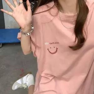 [옷은날개] 스마일로고 오버핏 티셔츠 빅사이즈 박스티 레깅스코