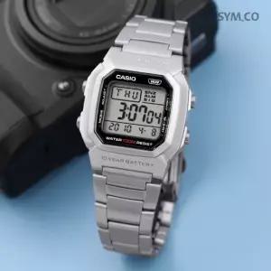 카시오 W-800HD-1A 군인 군인 사각 스퀘어 디지털 풀메탈 남자 메탈 시계 d4