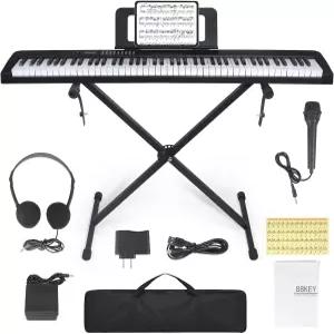 88 키 피아노 키보드 세미 웨이트 있는 일렉트릭 디지털 지속 페달이 전원 공급 장치 스탠드 휴대용 케이스