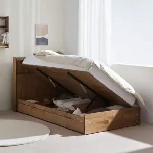 잉글랜더 생드니 템바보드 LED 리프트업 수납 침대 서랍형(매트제외-SS)