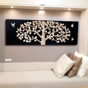 블랙골드 돈나무나비부조액자3p