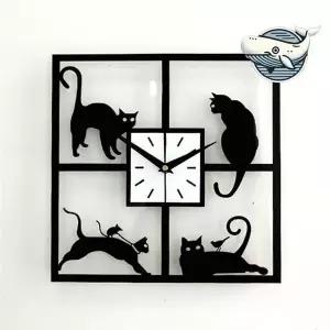 카페 인테리어 고양이 벽시계 실내 장식 소품