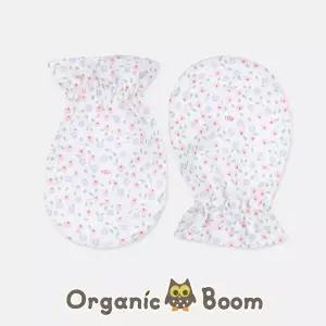 [오가닉붐][2만 무배] 인증받은 오가닉 태열방지 무형광 티니플라워 코튼메쉬 유기농 여름 출산 손싸개