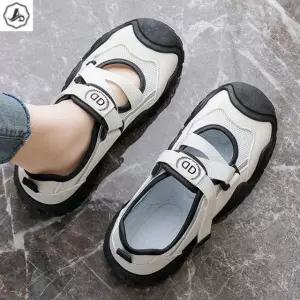 [애슬릿] 메리제인 스니커즈 발편한 찍찍이 배색 운동화