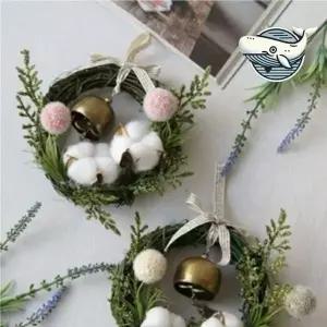 몽실몽실 목화솜 리스 장식품 카페 인테리어