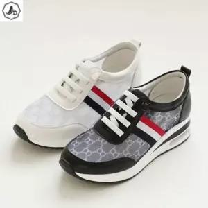 [애슬릿] 키높이 운동화 끈없는 밴딩 가죽 메쉬 단화 4cm