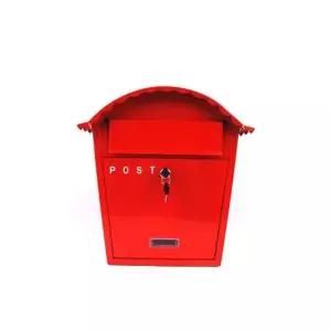 하우스 철 우편함 빨강색 380x360x255 1개 스텐우편함 건의함 우체함