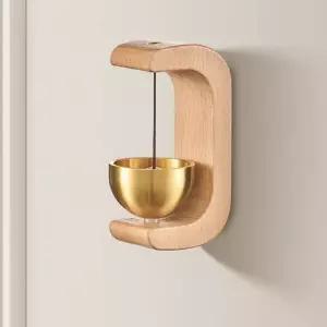 베이지 자석 원목우드미니종 현관벨 도어벨 마그네틱