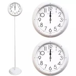 GB6251e 양면 큐빅무소음 스탠드시계 화이트 국내산 큐빅스탠드시계