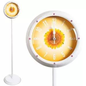 GB6196e 행운의 핑크보석 해바라기 무소음 스탠드시계 모던시계