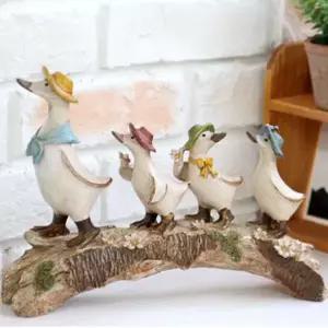 오리 장식인형 네마리 인형장식 거실 선반 꾸미기 동물인형