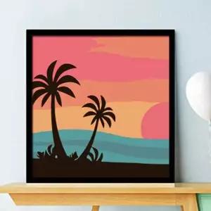 유화 색칠하기 캔버스 01유화그리기 야자수 미술교재