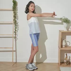 요가피기 (YP70421)하프 앤 하프 슬리브리스_클리어리아쿠아 - 클리어리아쿠아108034