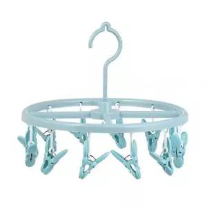 360도 회전 12클립 빨래 집게 걸이 행거 블루 2035C