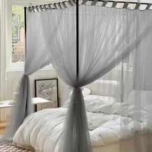 사각 모기장 캐노피 공주 침대 커튼 방충망 인테리어