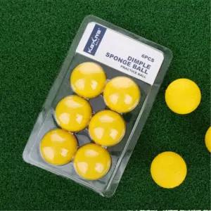 실내 골프 스윙 연습용 스펀지볼 저소음 딤플 안전한 거실 홈트레이닝 입문자 연습공 6개입