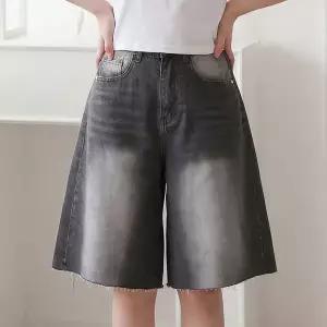 [올리비에스클로젯] [55-77]빈티지 워싱 컷팅 버뮤다 데님 팬츠_O2604DP024B