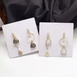 원석 귀걸이 골드 이어링 언발란스 패션코디 주얼리