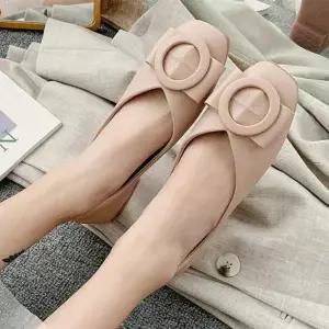여성 빅리본 포인트 플랫슈즈 단화 낮은굽 구두
