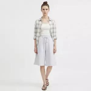 [샵앤] 여성 허리밴딩 버뮤다 스판 트레이닝 반바지 INT-WPT-21175