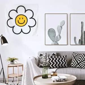 패턴 벽보 화이트 천 인테리어 포스터