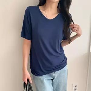 [옷자락]여자 레이온 스판 찰랑 루즈핏 브이넥 반팔