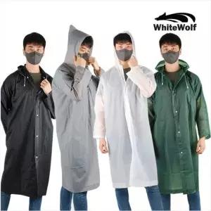 화이트울프 다회용 EVA 우의 가벼운 휴대용 등산 낚시 캠핑 우비 배달