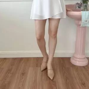 슬림 스트랩 포인트 베이직 스틸레토 플랫