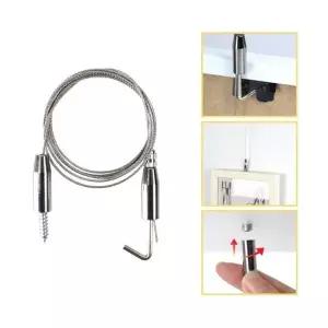 [셀러에이드]천장고정 틈새용 액자 와이어걸이-1M 실버