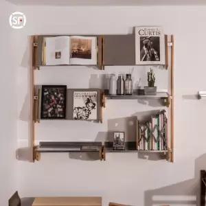 수납 좋은 원목 4단 책장 심플 디자인 실용적 공간활용 서재 거실 인테리어 가구