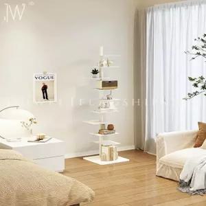 투명 회전식 3단 4단 책장 다층 원목 코너 수납 거실 스탠드 북트리 인테리어 선반 책꽂이