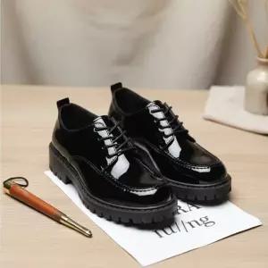 남성 더비 캐쥬얼 레더 애나멜 슈즈