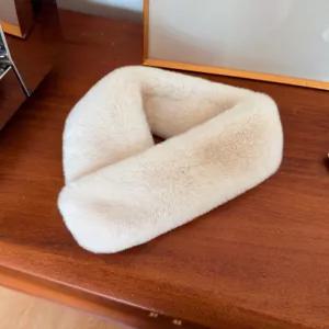 남성용 토끼털 짧은 겨울용 스카프 중년 퍼목도리 방한용