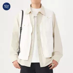 남자조끼 민소매 빈티지 봄 루즈핏 조끼 아웃도어 카고 베스트 심쿵마켓