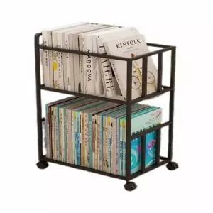 이동식 바퀴 달린 3단 책장 학생용 수납 코너형 틈새 원목 책꽂이 거실 서재용