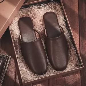 가죽 실내 슬리퍼 룸슈즈 베리 양가죽 빈티지 호텔 고급