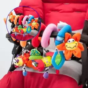 쌍문상회 유모차 장난감 딸랑이 안전가드 바 인형 촉감 놀이 유아방울 흔들이