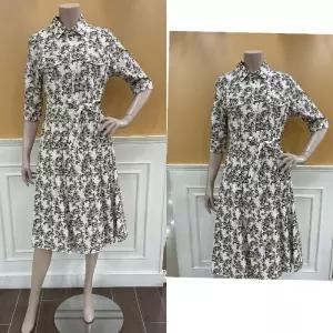 BCBG M백화점 드로잉 플라워원피스  B6B3O679