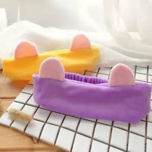 [셀러에이드]극세사 토끼 헤어밴드(퍼플)