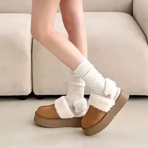 [하프클럽/]여자 FW 퍼 보온 탈부착 포근한 슬리퍼